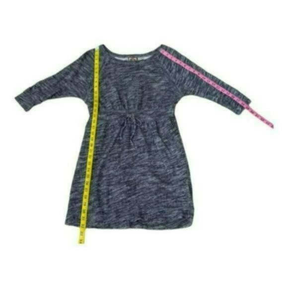 Juicy Couture Gray 3/4 Sleeves Drawstring Waist Cotton Slip On Dress Size M - Picture 9 of 11